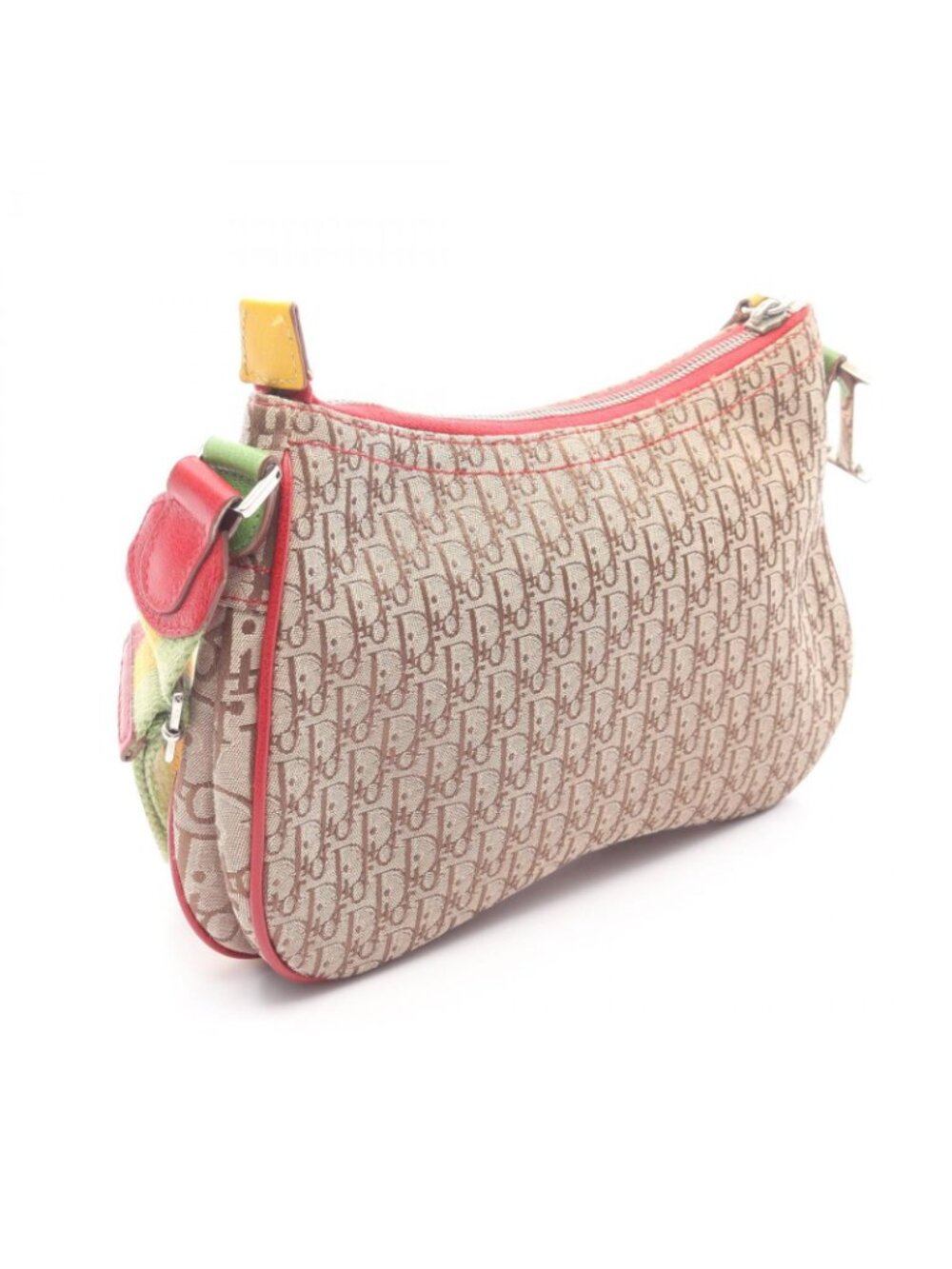 Dior Shoulder Bag Rasta Trotter Saddle Pocket Beige Multi Canvas Leather - Picture 2 of 15